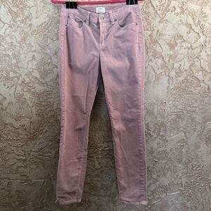 J.Crew Toothpick Corduroy Pants Women’s 27x26 Pink Stretch Skinny Mid Rise